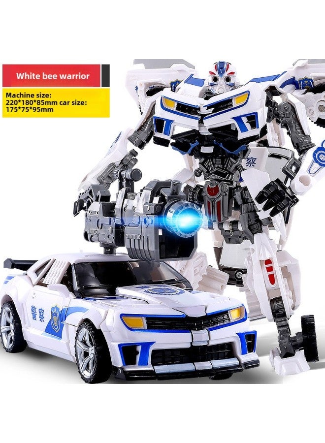 لعبة قابلة للتحويل نموذج سيارة ديناصور روبوت نحلة سبيكة أصيلة للأطفال الأولاد هدايا شخصيات الحركة نماذج المركبات - اللون: سيارة الشرطة المحارب - Image 1