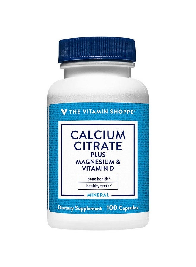 The Vitamin Shoppe Calcium Citrate+Magnesium&Vitamin D,Multi-Mineral Bone Health Supplement,Vitamin D Aids Absorption, Calcium 999mg, Magnesium 567mg, Vitamin D 612IU per Daily dose (100 Capsules) by The Vitamin Shoppe - Image 1