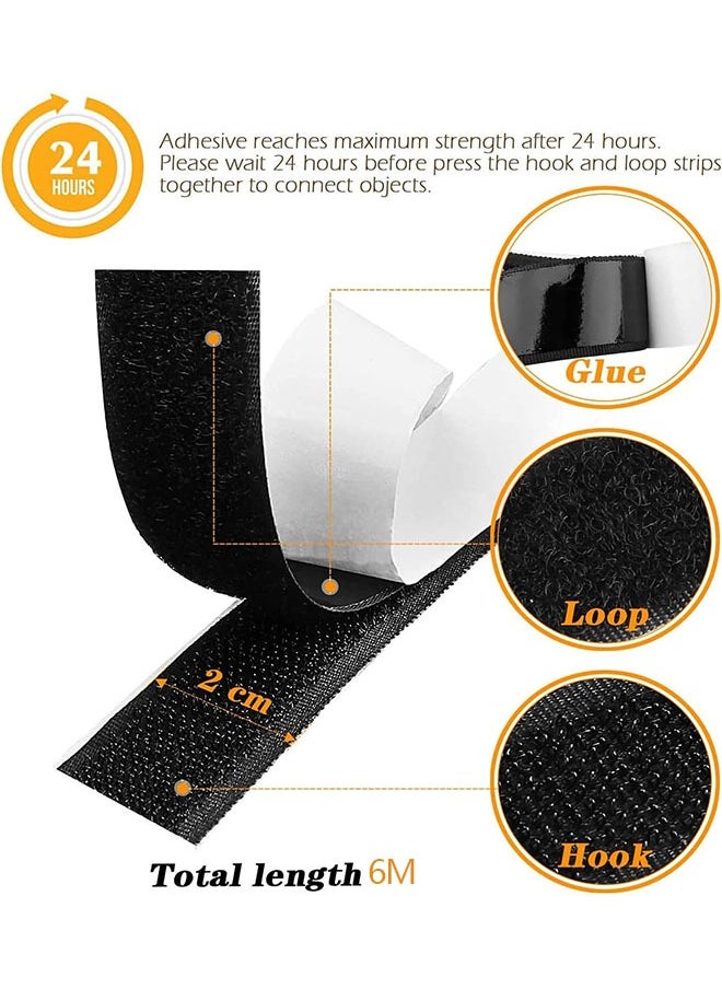 Ant - Double-Sided Adhesive, 6M Hook and Loop Tape Velcro Adhesive Strip Self Sticky Back Strip, Strong Self-Adhesive Tape for Curtains Window Office Home - Image 1