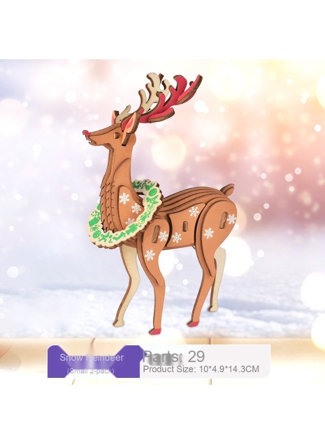 Children's Wooden 3D Puzzle Assembly Model Toy