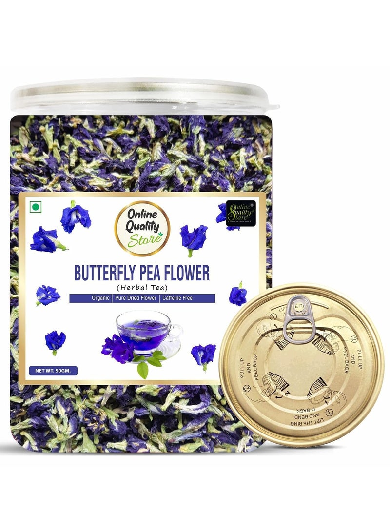 Online Quality Store Butterfly Pea Flower Tea – 100% Natural Herbal Tea, Caffeine-Free, 50g - Image 3