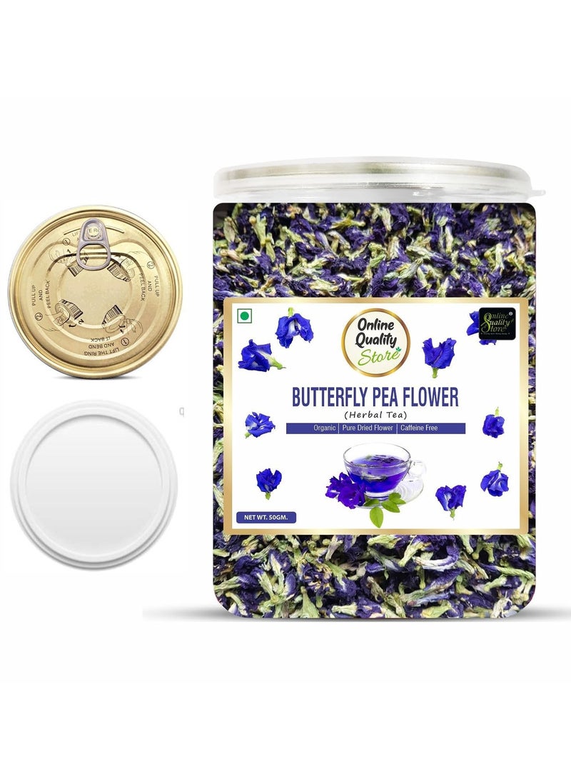 Online Quality Store Butterfly Pea Flower Tea – 100% Natural Herbal Tea, Caffeine-Free, 50g - Image 2