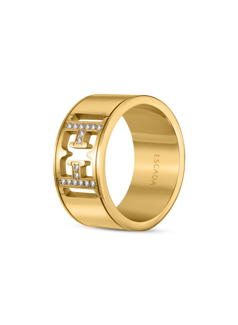 ESCADA Estelle Gold Plated Ring With Stone Logo For Women 54MM  - Image 2