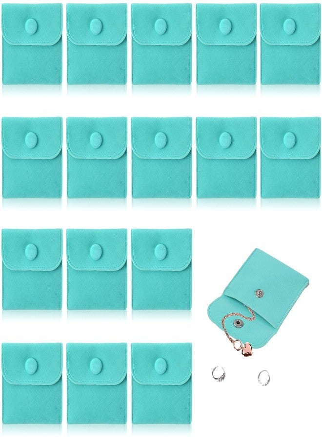 VIOCIWUO 20PCS Velvet Jewelry Pouches with Snap Button, Small Microfiber Velvet Jewelry Bag for Storing Ring Bracelets Necklaces Earring(Light Green) - Image 1