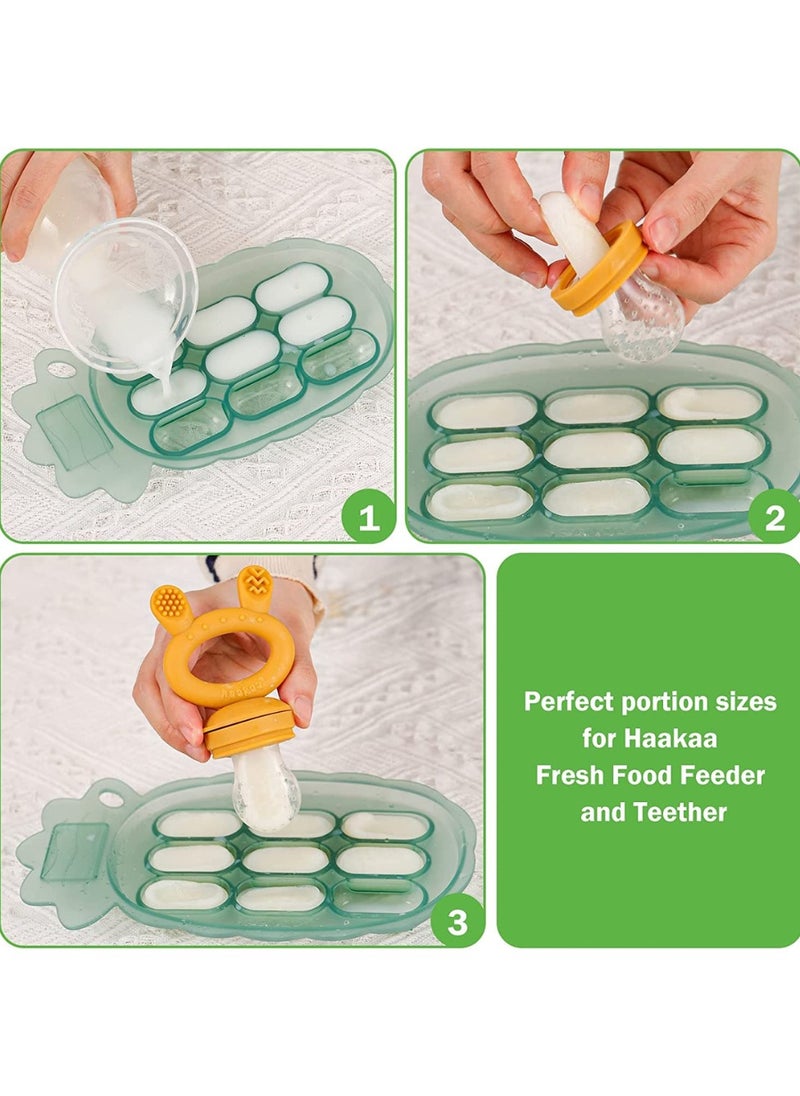 haakaa - Silicone Nibble Freezer Tray, Breast Milk Teething Popsicle Mold Stackable Snack Storage Tray, BPA Free - Image 1