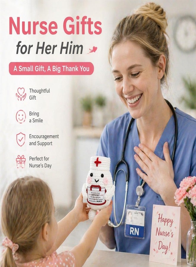 Fleure Esme Nurse Gifts for Women Men Graduation Nurse Gifts for Nurses Week Appreciation Gift for RN Motivational Keepsake for Nursing Students RN New Nurses Birthday Christmas Positive Emotional Crochet - Image 3