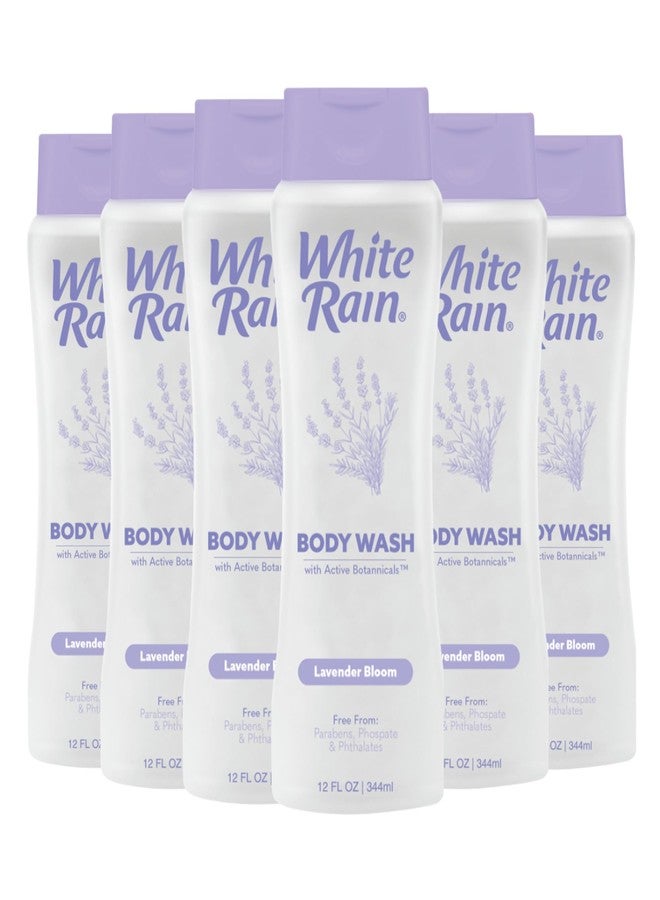 White Rain Lavender Moisturizing Body Wash for Women & Men - Lavender Body Wash for Dry Skin, Gentle Paraben-Free Formula with Botanical Extracts for Everyday Use, 12 fl oz, Pack of 6 - Image 1