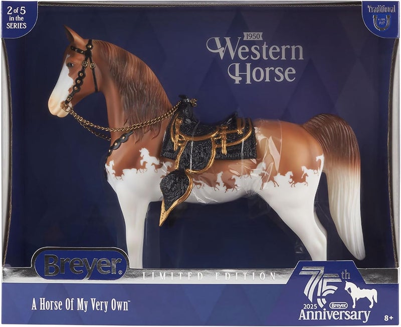 Breyer Horses Traditional Series 75th Anniversary Western Horse  Horse Figurine  115 L X 85 H  Model BTR10323 - Image 4