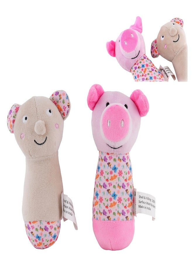 nuluv Sensory Cuddlies for Babies, Soft Plush Toys with Rattle, Squeaker and Crinkle Sounds, Lightweight Non-Toxic, BPA-Free, Travel-Friendly, Baby Development Toys for 3+ Months - Image 1
