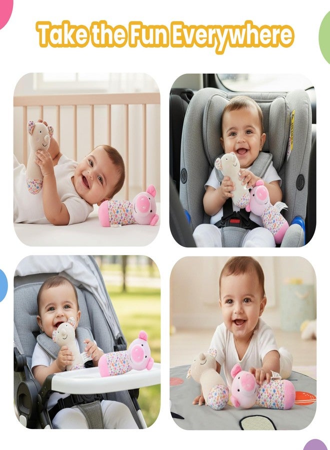 nuluv Sensory Cuddlies for Babies, Soft Plush Toys with Rattle, Squeaker and Crinkle Sounds, Lightweight Non-Toxic, BPA-Free, Travel-Friendly, Baby Development Toys for 3+ Months - Image 3