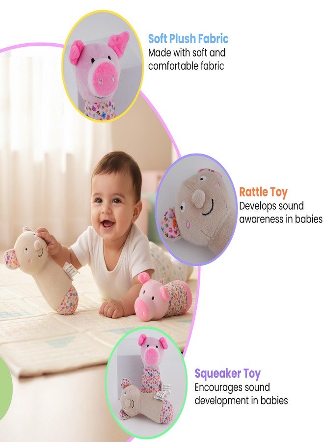 nuluv Sensory Cuddlies for Babies, Soft Plush Toys with Rattle, Squeaker and Crinkle Sounds, Lightweight Non-Toxic, BPA-Free, Travel-Friendly, Baby Development Toys for 3+ Months - Image 2