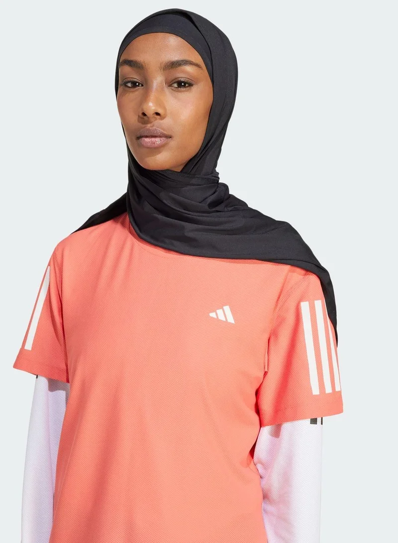 adidas حجاب جري أسود للنساء مقاس واحد