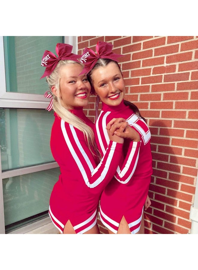 NCMAMA 7" Breast Cancer Awareness Large Bow Pink Glitter Hair Bow With Ponytail Holder For Women Girls Breast Cancer Month - Image 5