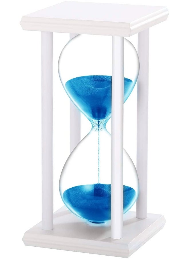 Rubik Hourglass 15 Minutes, Sand Timer Sandglass Creative Vintage Clock Timer Hour Glass For Kitchen Home Office Classroom Decoration (White/Blue)  - Image 1