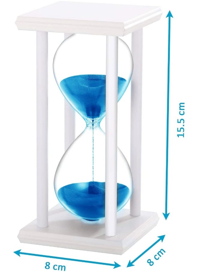 Rubik Hourglass 15 Minutes, Sand Timer Sandglass Creative Vintage Clock Timer Hour Glass For Kitchen Home Office Classroom Decoration (White/Blue)  - Image 2