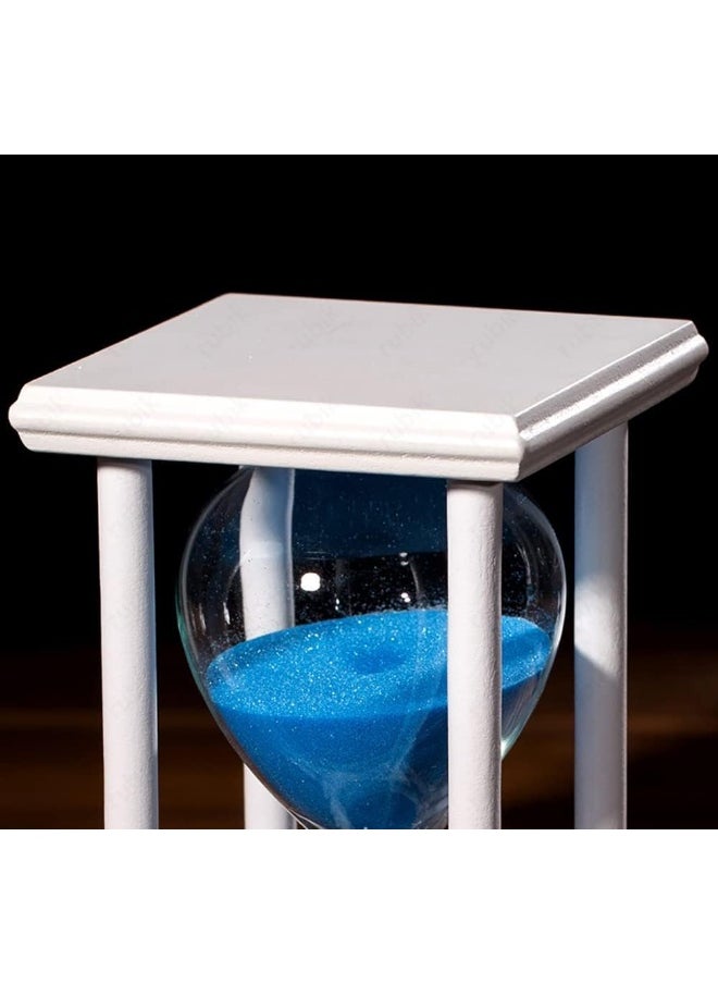 Rubik Hourglass 15 Minutes, Sand Timer Sandglass Creative Vintage Clock Timer Hour Glass For Kitchen Home Office Classroom Decoration (White/Blue)  - Image 5