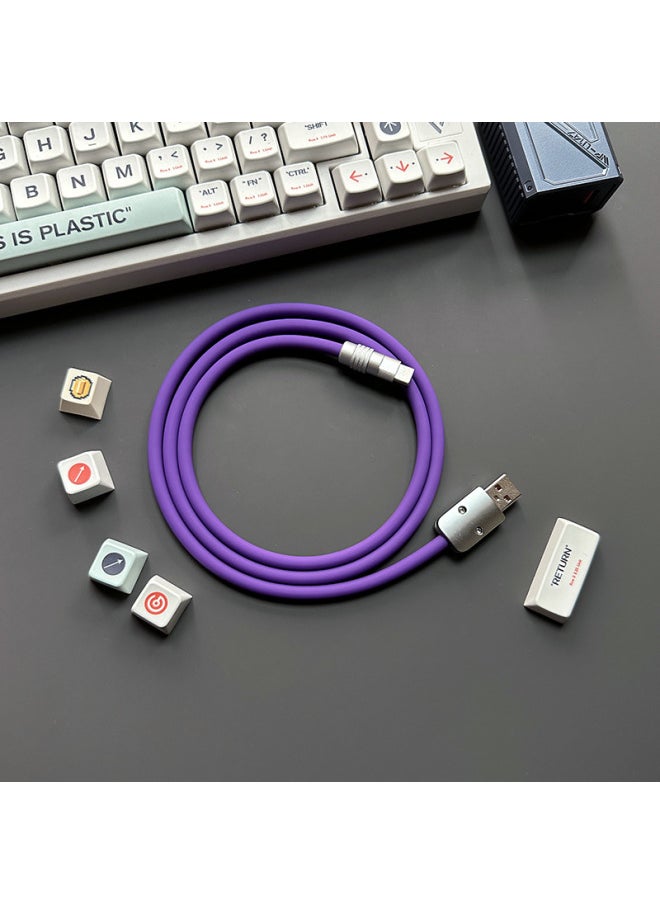 Generic - Super Soft Silicone Data Cable For Apple For Iphone For Huawei For Xiaomi OPPO Mobile Phone Tablet PD Super Fast Charging-Color:2 M USB To For Iphone 12W-Model:Purple - Image 1