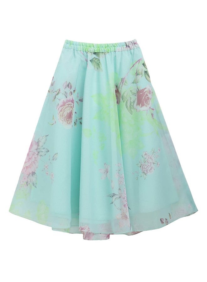 Ahalyaa Girls Aqua Blue Organza Printed Lehenga Choli For Kids (35K-308-COM-KDTPSK-5-6Y-RL) - Image 3