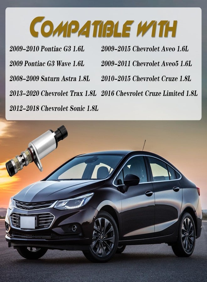 VANUODA 2 Pcs Camshaft Engine Oil Control Variable Valve Timing VVT Solenoid, Compatible with Chevy Aveo Cruze Sonic Trax for Astra for Pontiac G3 for Saturn, Replace# 12992408 55567050 918-006 - Image 5