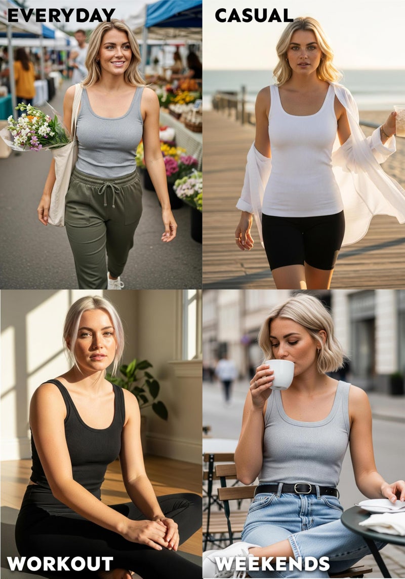 Andrew Scott Women's Slim -Fit Tank Top | Soft & Breathable Cotton Camisoles| Multi Packs & Colors - Image 5