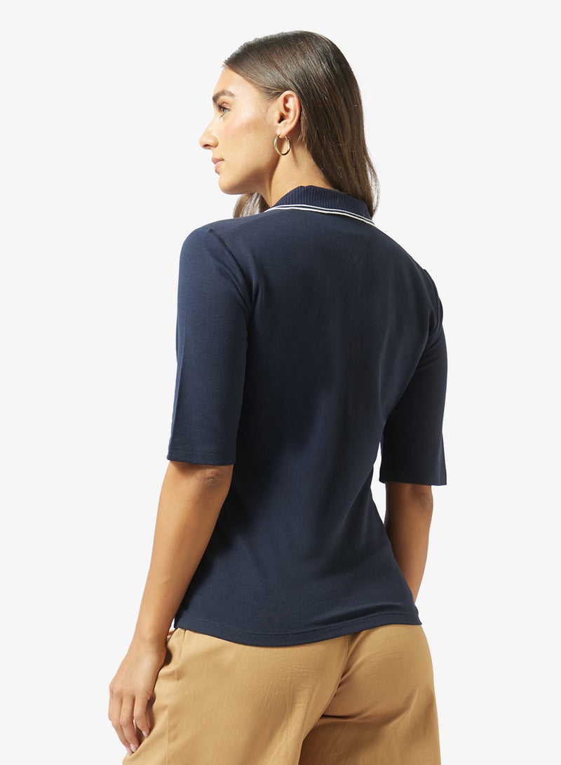 TOMMY HILFIGER Slim Fit Tipped Half Sleeve Polo Shirt - Image 2
