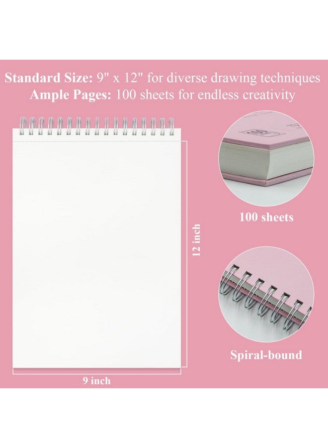 Fuxi Sketch Book for Girls - 9"x12" Spiral Drawing Paper Pad, 100 Sheets (73lb/120gsm), Art Supplies for Adults, Kids Art Supplies, Stocking Stuffers for Girls, 1-Pack. - Image 2