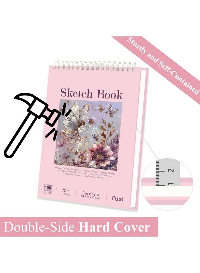 Fuxi Sketch Book for Girls - 9"x12" Spiral Drawing Paper Pad, 100 Sheets (73lb/120gsm), Art Supplies for Adults, Kids Art Supplies, Stocking Stuffers for Girls, 1-Pack. - Image 4