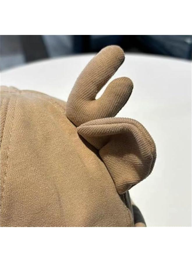 Beanie Hats for Women Men Skull Cap with Reindeer Antlers Brimless Cap Adjustable Docker Cap - Image 5