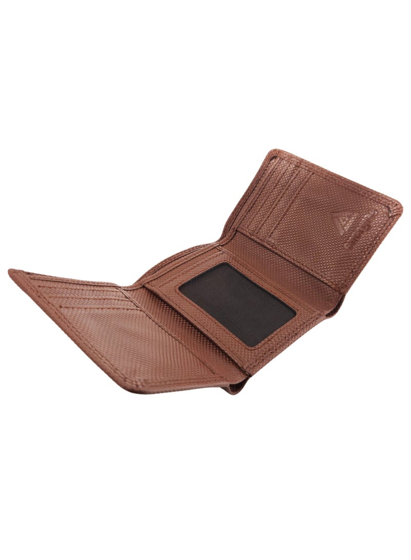 Native Comfort Tri-Fold Genuine Leather Wallet for Men, Premium Leather Material with Versatile Compartment, Ideal for Traveling & Daily Use, Perfect Gift for Any Occasion- Chocolate - Image 1