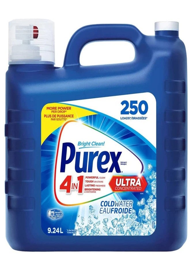 Purex منظف غسيل سائل مركز للغاية من بيوركس 4 في 1، ماء بارد، 312.4 أونصة / 9.24 لتر (250 غسلة) - Image 1