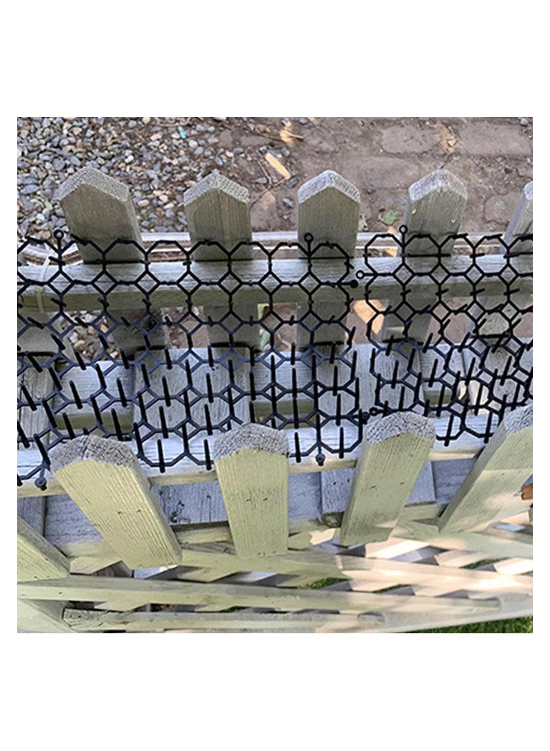 Generic 12PCS 20*15.5cm Cat Scat Mat with Spikes, Prickle Strips Plastic Spikes, Indoor and Outdoor for Dererrent, Prickle Strip Dig Network Stopper Cat Repellent Mat, Pet Digging Deterrent 8 U-Shaped Peg  - Image 4