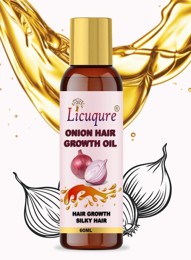 Licuqure Onion Hair Growth Oil With Blend Of Essential Oils For Promotes Hair Growth | Natural Ingredients No Mineral & Paraben | Also Controls Hair Fall & Dandruff For Men & Women Hair Oil (60 ml) - Image 1