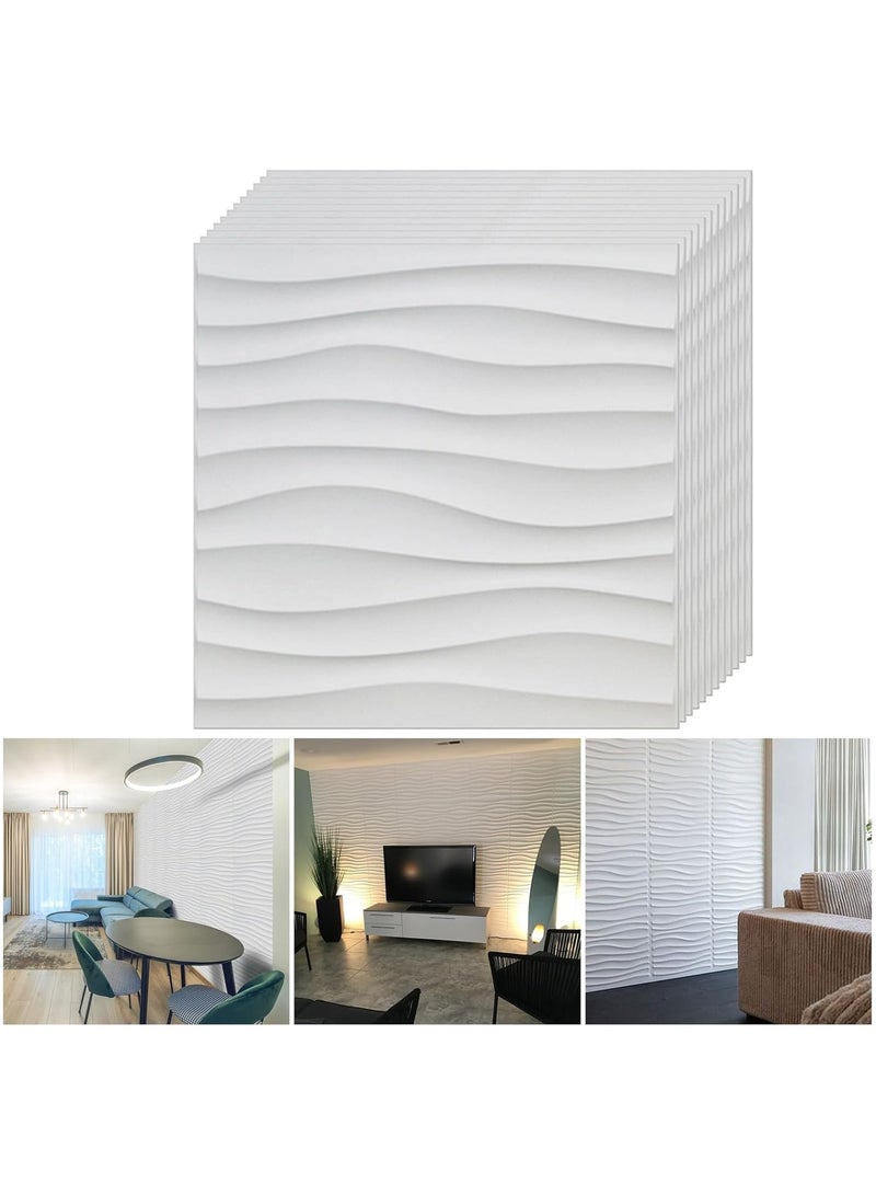AUTOYSUR Decorative 3D Wall Panels in Diamond Design, 3D Wall Panels, PVC 3D Wall Panel Diamond, 3D Textured Wall Panels, for Interior Wall Decor, 50 * 50cm Matt White (12 Pack) (White) - Image 1