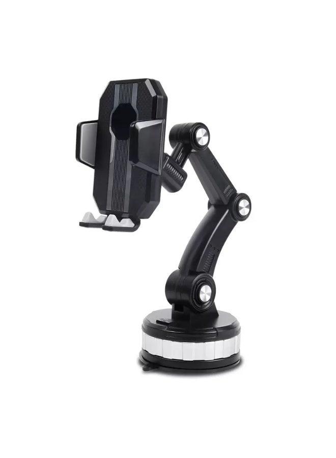 Adjustable Long Arm Car Phone Holder with Suction Cup, Multi-Angle Dashboard and Windshield Mobile Mount for Most Smartphones, Black - Image 4