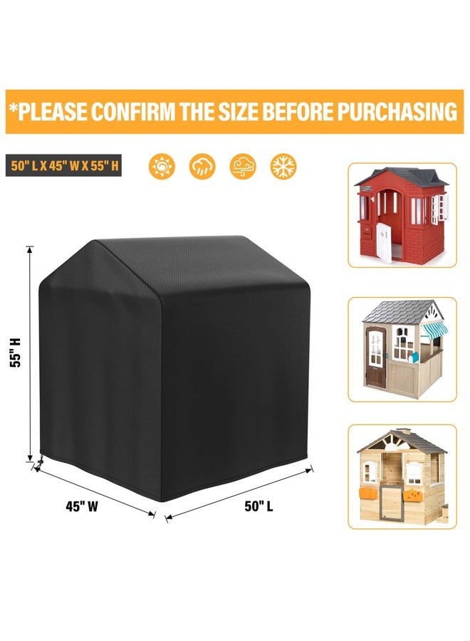 tonhui Outdoor Playhouse Cover, Waterproof Cover for Kids Garden Games Cottage, 50" L x 45" W x 55" H, Backyard Wooden Playhouse Cover Rain and Sun Resistant - Image 2