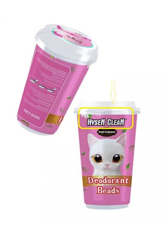 hysen clean Cute Tabby Cat Litter Deodorizer - Cherry Blossom - 450g - Image 2