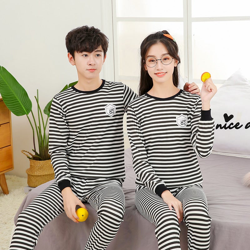 Big Children'S Children'S Clothing Children'S Inner Warm Bottoming Shirt Youth Round Neck Autumn Clothing Autumn Pants Home Clothing Suit - Image 5