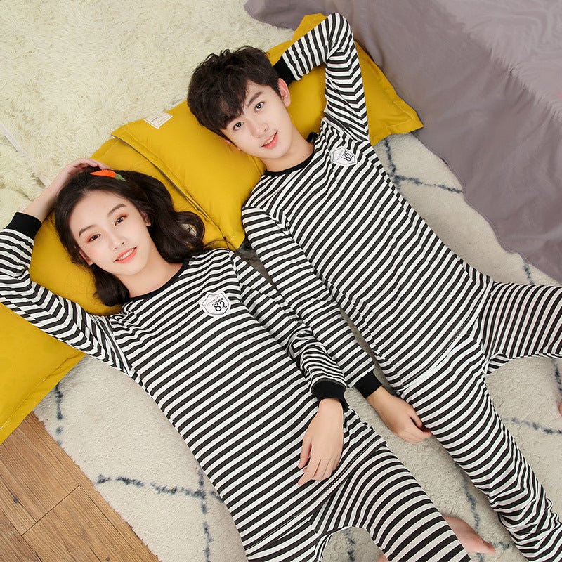 Big Children'S Children'S Clothing Children'S Inner Warm Bottoming Shirt Youth Round Neck Autumn Clothing Autumn Pants Home Clothing Suit - Image 4