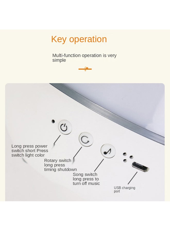 Loquat Music Projector Night Light Led Usb Chargeable Universe Starry Sky Rotate Led Lamp 131 x 131 x 142mm White - Image 2