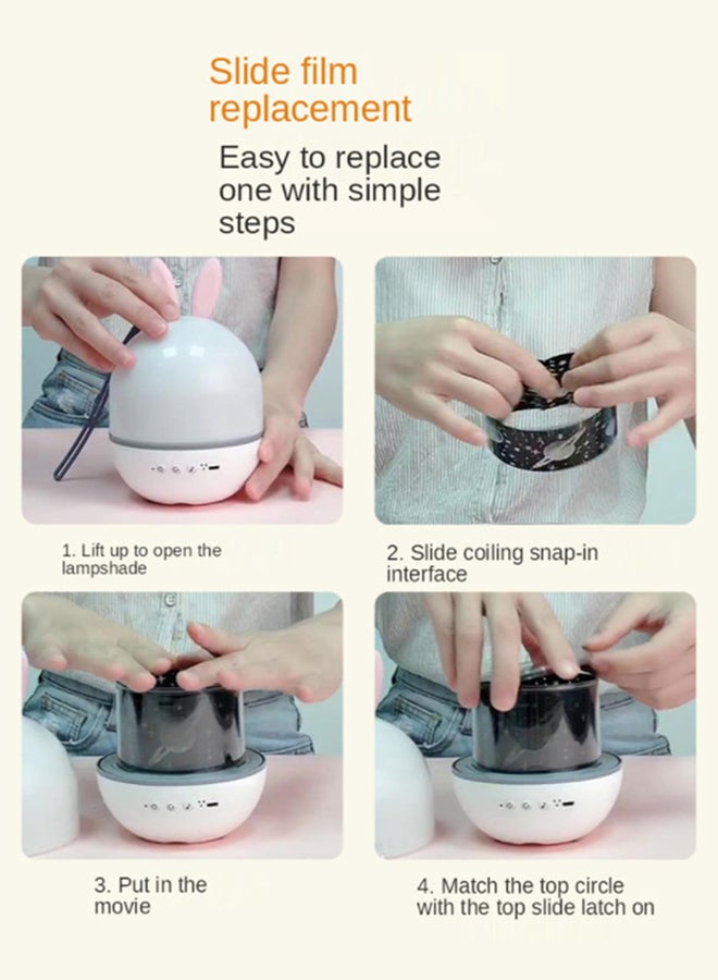 Loquat Music Projector Night Light Led Usb Chargeable Universe Starry Sky Rotate Led Lamp 131 x 131 x 142mm White - Image 3