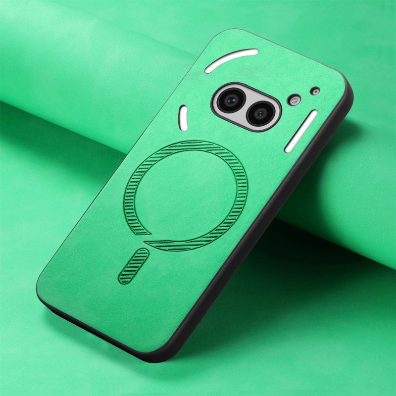 HuHa Case Cover For Nothing Phone 2a Solid Color Retro Magsafe PU Back Cover Phone Case(Green) - Image 2