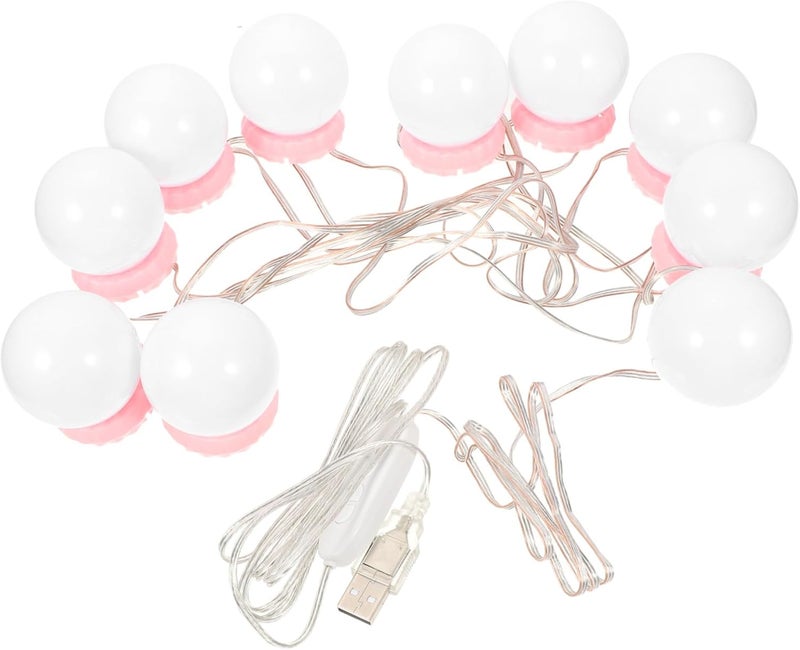 أضواء تزيينية LED للمرايا، مزودة بمنفذ USB، لإضاءة غرفة الحمام ومكاتب التجميل، تمنح إضاءة فريدة في الليل - Image 1