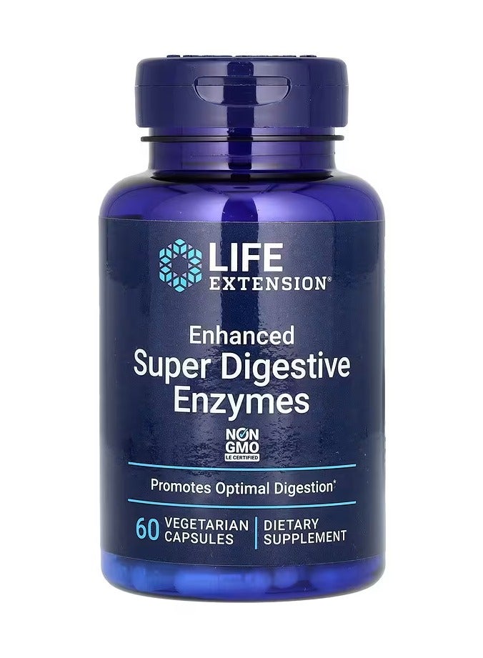 إنزيمات هاضمة فائقة محسّنة، عبوة من 60 كبسولة نباتية