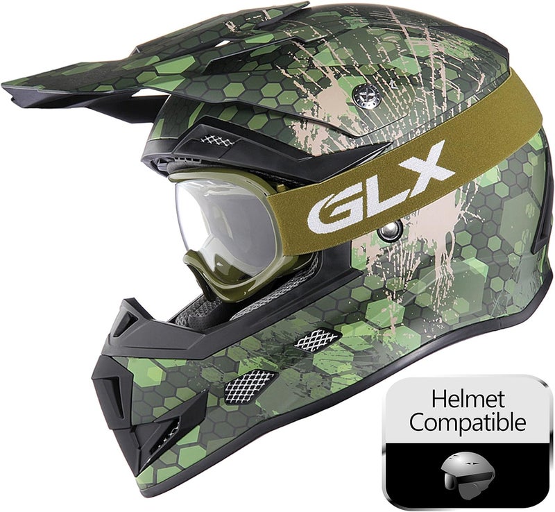 GLX YH15 Anti-Fog Impact-Resistant Kids Youth ATV Off-Road Dirt Bike Motocross Goggles for Boys & Girls (Army Green, one_Size) - Image 5