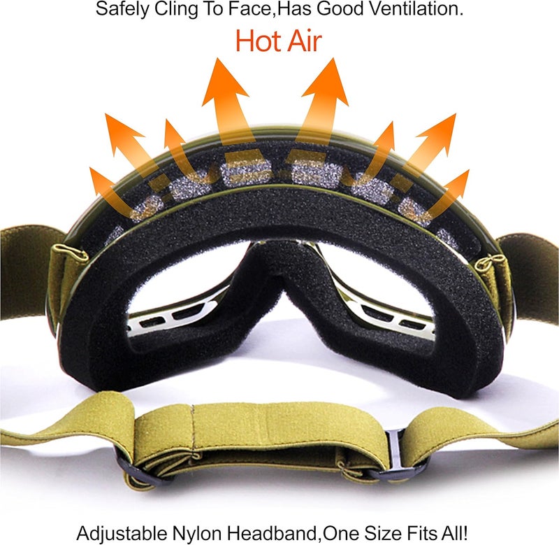 GLX YH15 Anti-Fog Impact-Resistant Kids Youth ATV Off-Road Dirt Bike Motocross Goggles for Boys & Girls (Army Green, one_Size) - Image 4
