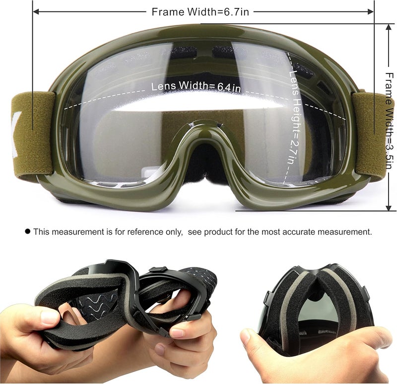 GLX YH15 Anti-Fog Impact-Resistant Kids Youth ATV Off-Road Dirt Bike Motocross Goggles for Boys & Girls (Army Green, one_Size) - Image 3
