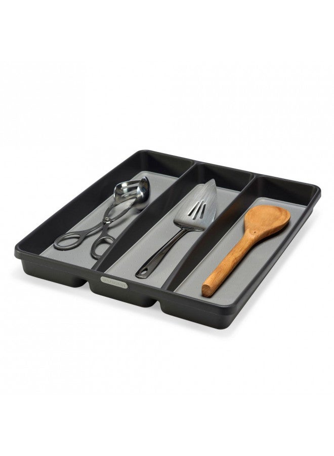 madesmart Classic Large Utensil Tray Soft Grip, Non-Slip Kitchen Drawer, Multi-Purpose Home Organization, BPA Free, Granite - Image 2