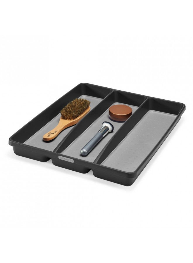 madesmart Classic Large Utensil Tray Soft Grip, Non-Slip Kitchen Drawer, Multi-Purpose Home Organization, BPA Free, Granite - Image 3