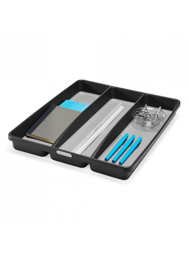 madesmart Classic Large Utensil Tray Soft Grip, Non-Slip Kitchen Drawer, Multi-Purpose Home Organization, BPA Free, Granite - Image 4