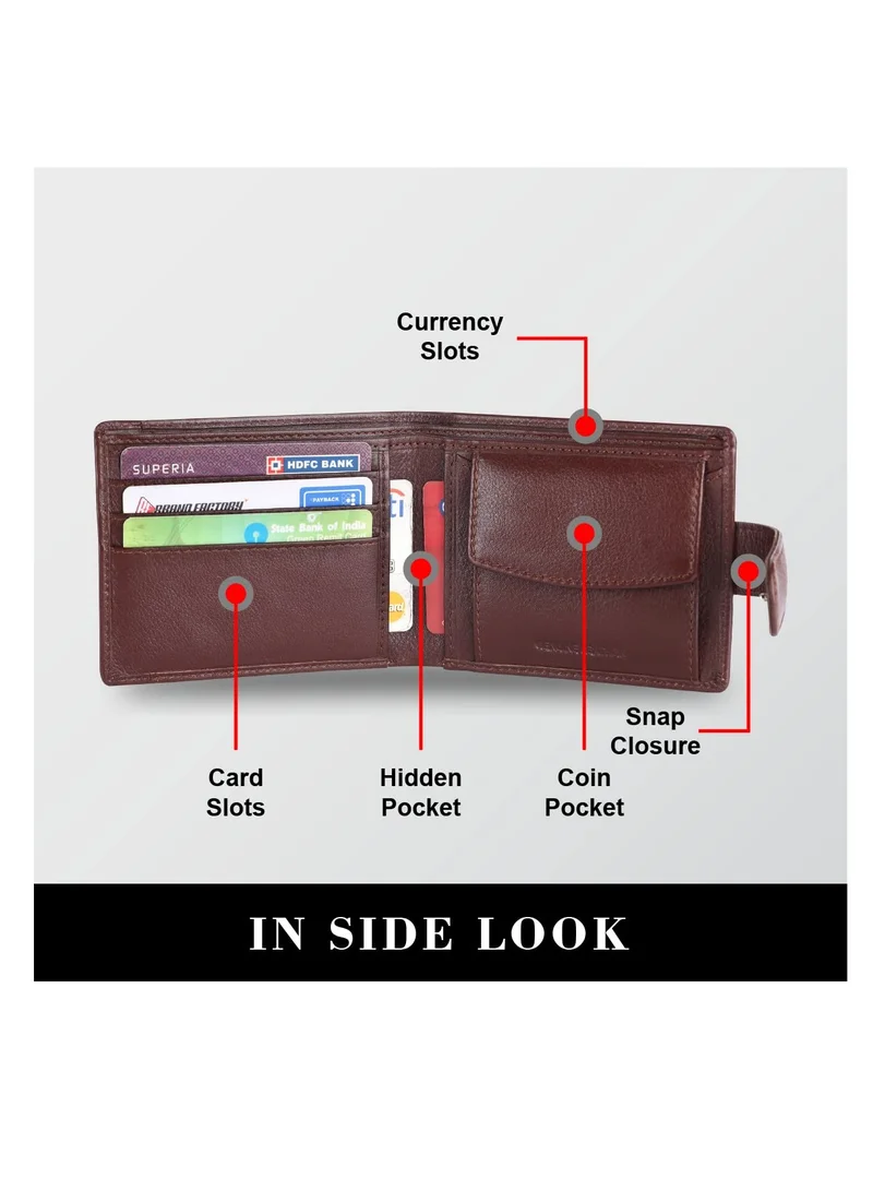 HAMMONDS FLYCATCHER Gift for Men - Men's Leather Wallet, Keychain, and Ball Pen Combo -  Leather, 5 ATM Card Slots and More - Gift Set for Husband, Boyfriend, Father - Redwood Brown | HF502LNBR_KR_PEN | C8GD